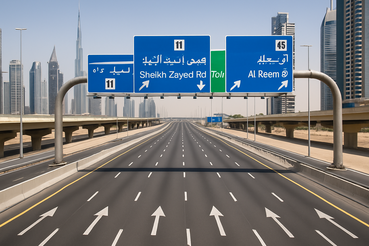 Clear traffic flow on Dubai’s premium paid road