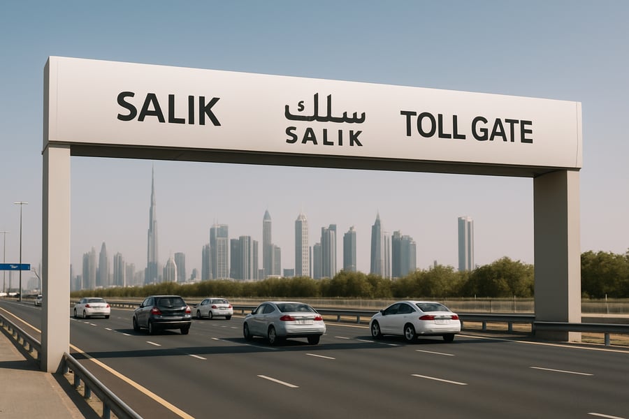 Dubai paid road toll gate